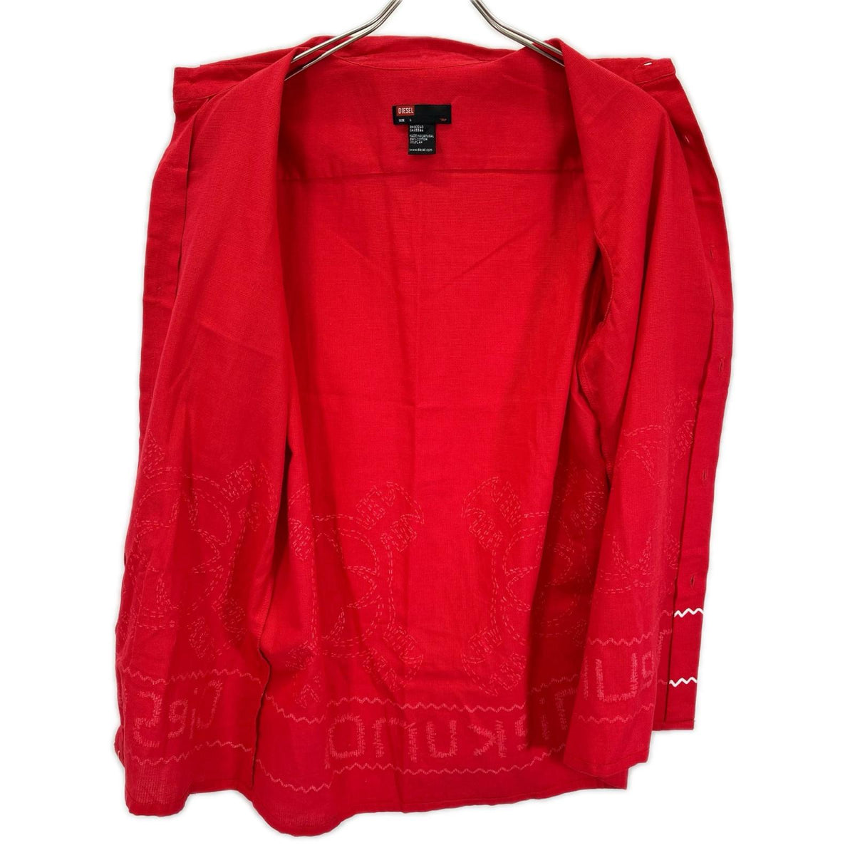 DIESEL ディーゼル 90s~00s レッド 旧タグ パンドラ期 リネン混 シャツ トップス