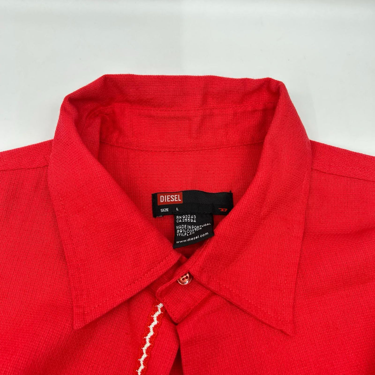 DIESEL ディーゼル 90s~00s レッド 旧タグ パンドラ期 リネン混 シャツ トップス