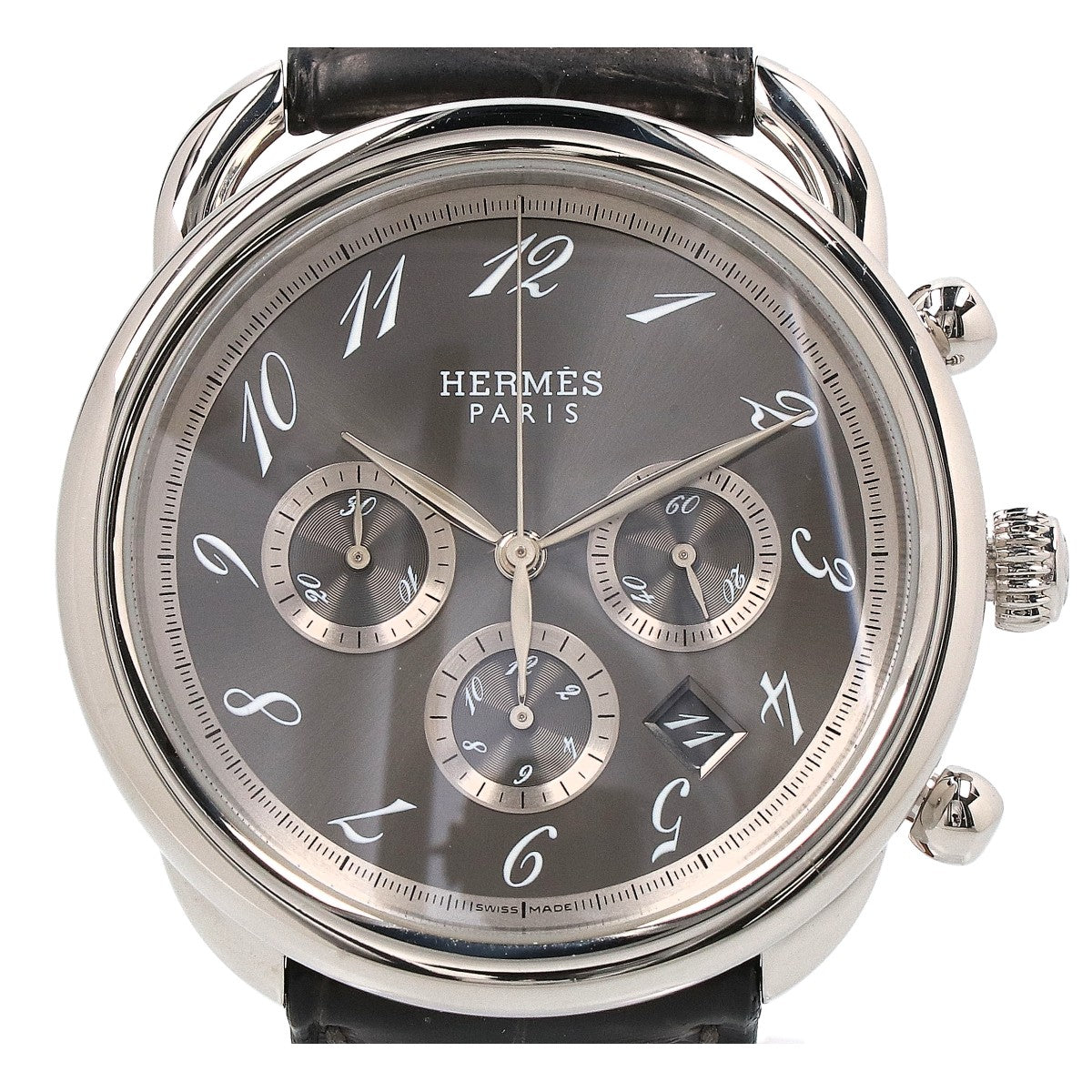 HERMES エルメス 新品仕上げ済み AR4.910 □K アルソー クロノグラフ 自動巻き 腕時計