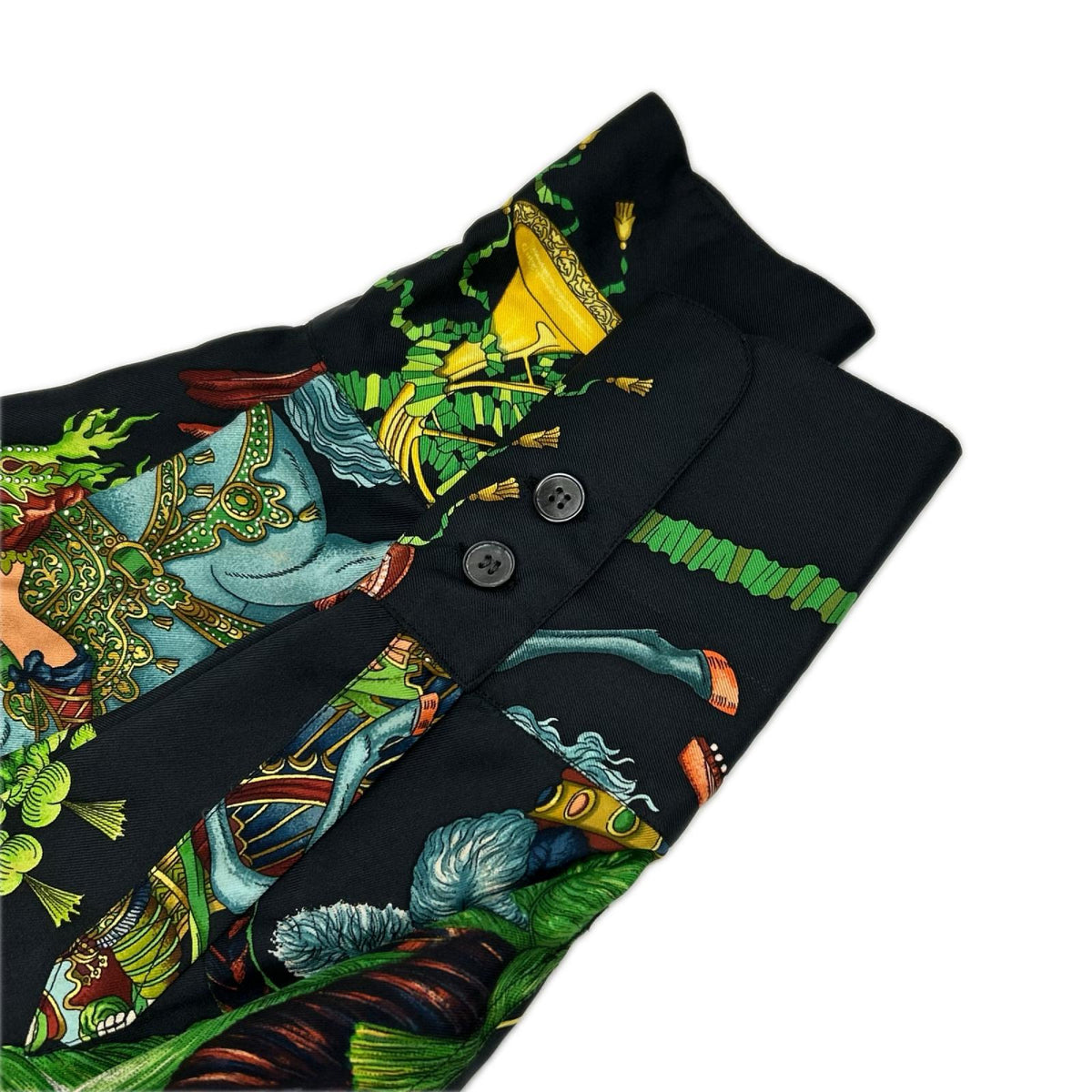 HERMES エルメス ブラック ヴィンテージ シルクシャツ トップス