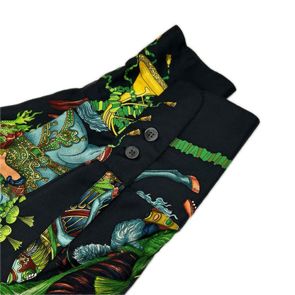 HERMES エルメス ブラック ヴィンテージ シルクシャツ トップス