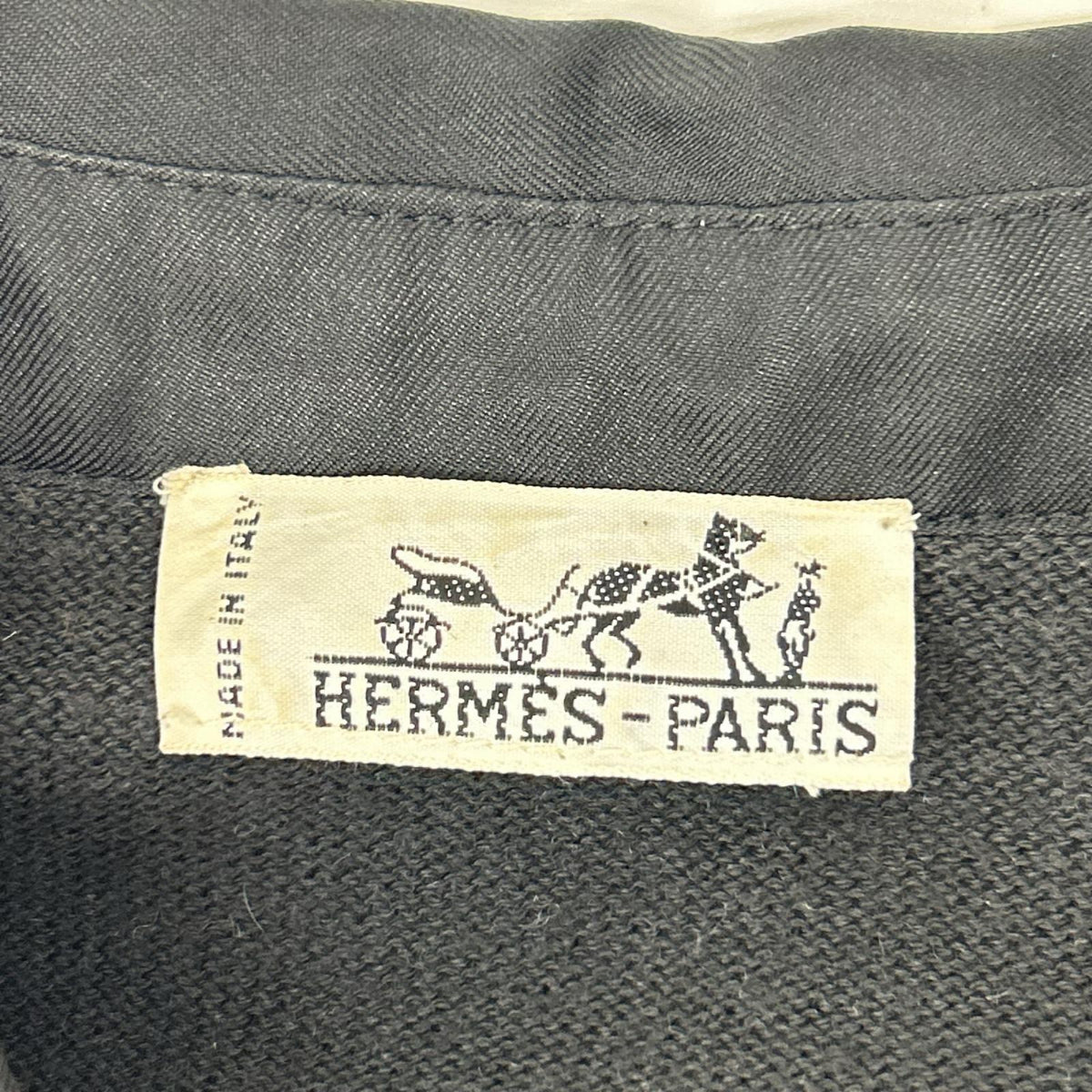 HERMES エルメス レッド×ブラック シルク×カシミア 切り替えシャツ トップス