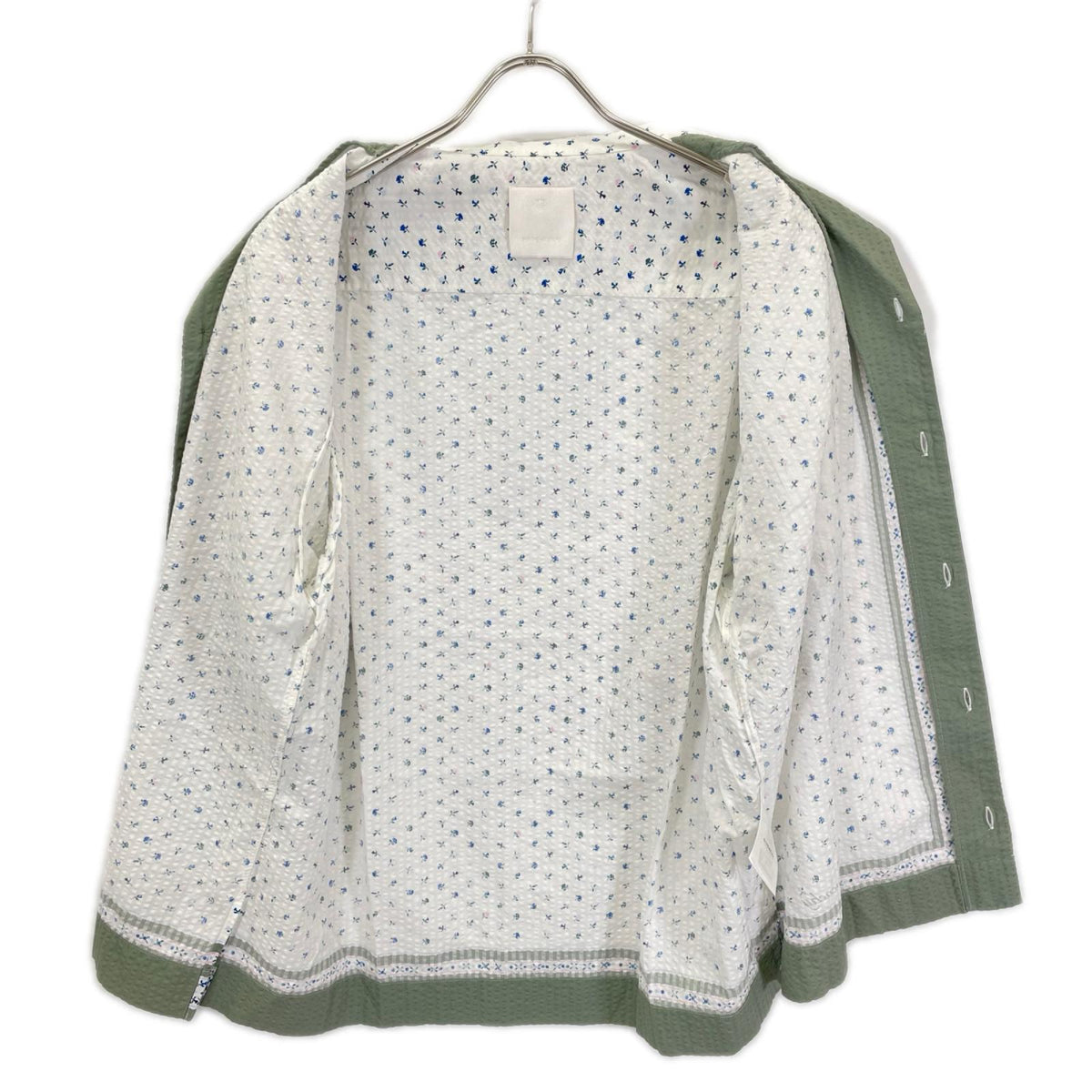 GIVENCHY ジバンシー BM611015N2 ホワイト フローラルプリント シアサッカーシャツ トップス