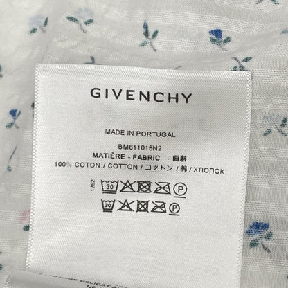 GIVENCHY ジバンシー BM611015N2 ホワイト フローラルプリント シアサッカーシャツ トップス