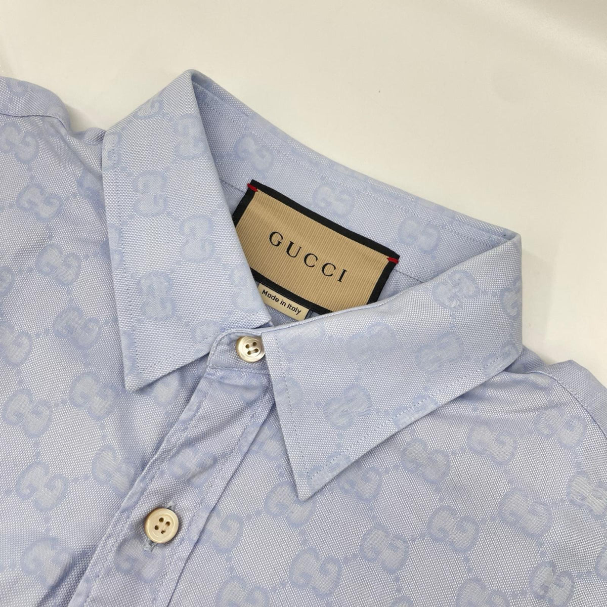 GUCCI グッチ ブルー GGスプリーム ロゴ 半袖シャツ トップス
