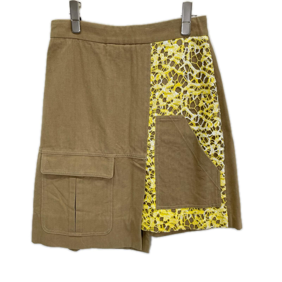 MSGM エムエスジーエム 2041MDD03 ブラウン×イエロー ラップスカート スカート