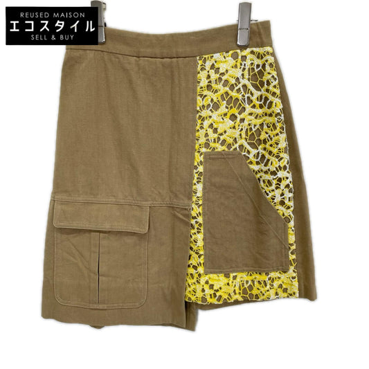 MSGM エムエスジーエム 2041MDD03 ブラウン×イエロー ラップスカート スカート