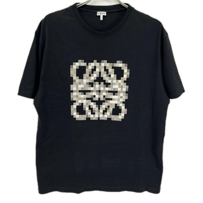 LOEWE ロエベ H526Y22XAD ブラック ピクセルアナグラム刺繍Tシャツ トップス