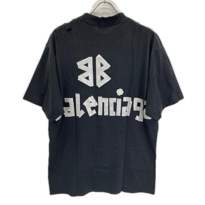 BALENCIAGA バレンシアガ 739784 ユニセックス 24年 ブラック TOVA9 テープロゴTシャツ トップス
