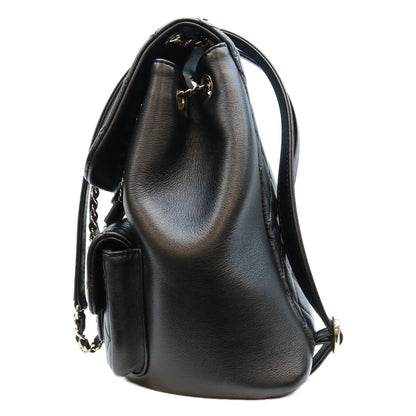 CHANEL シャネル AS3738 黒 ラム G金具 マトラッセ ココマーク バックパック リュックサック リュック バックパック