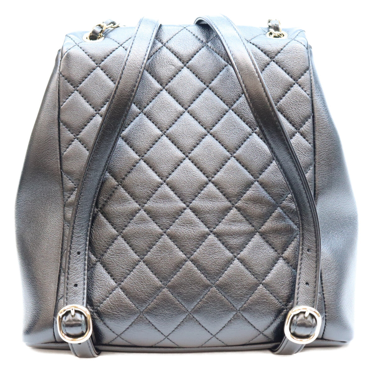 CHANEL シャネル AS3738 黒 ラム G金具 マトラッセ ココマーク バックパック リュックサック リュック バックパック