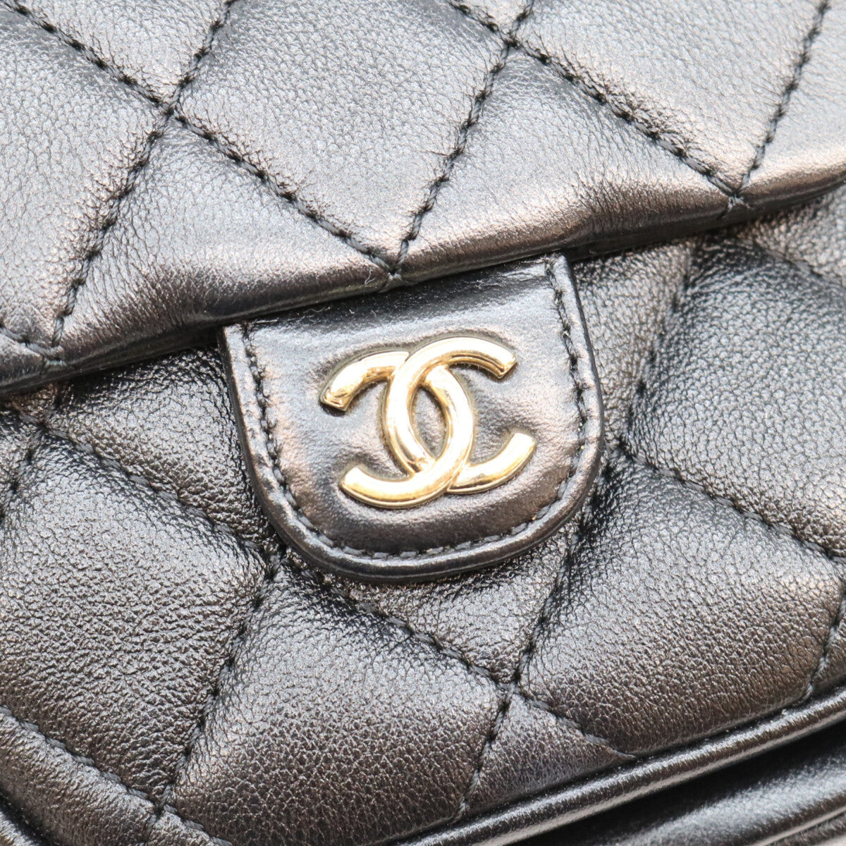 CHANEL シャネル AS3738 黒 ラム G金具 マトラッセ ココマーク バックパック リュックサック リュック バックパック