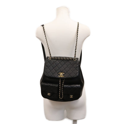 CHANEL シャネル AS3738 黒 ラム G金具 マトラッセ ココマーク バックパック リュックサック リュック バックパック