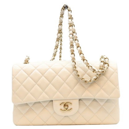 CHANEL シャネル A58600 ライトグレー キャビア デカマトラッセ30 G金具 Wフラップ ショルダーバッグ ショルダーバッグ