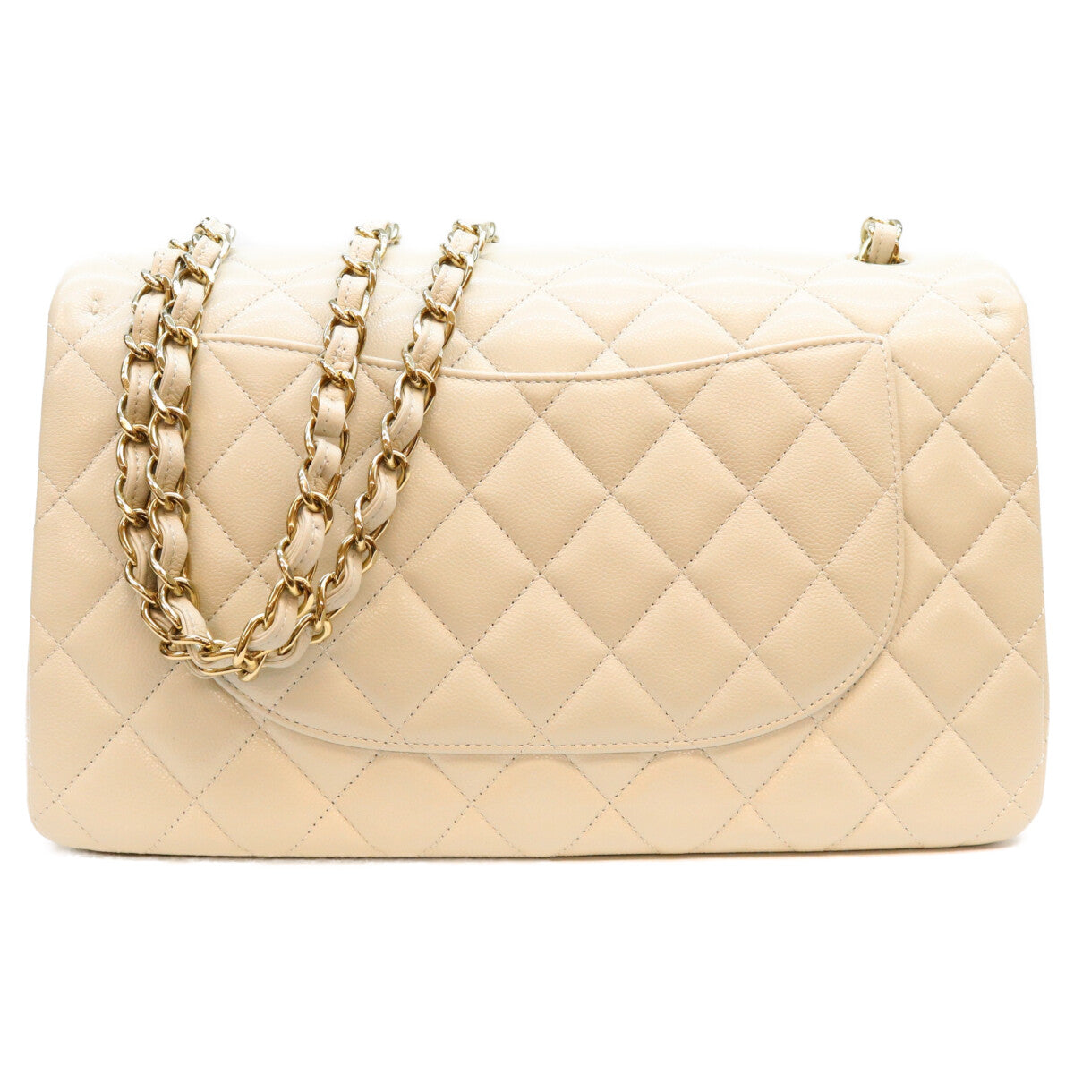 CHANEL シャネル A58600 ライトグレー キャビア デカマトラッセ30 G金具 Wフラップ ショルダーバッグ ショルダーバッグ