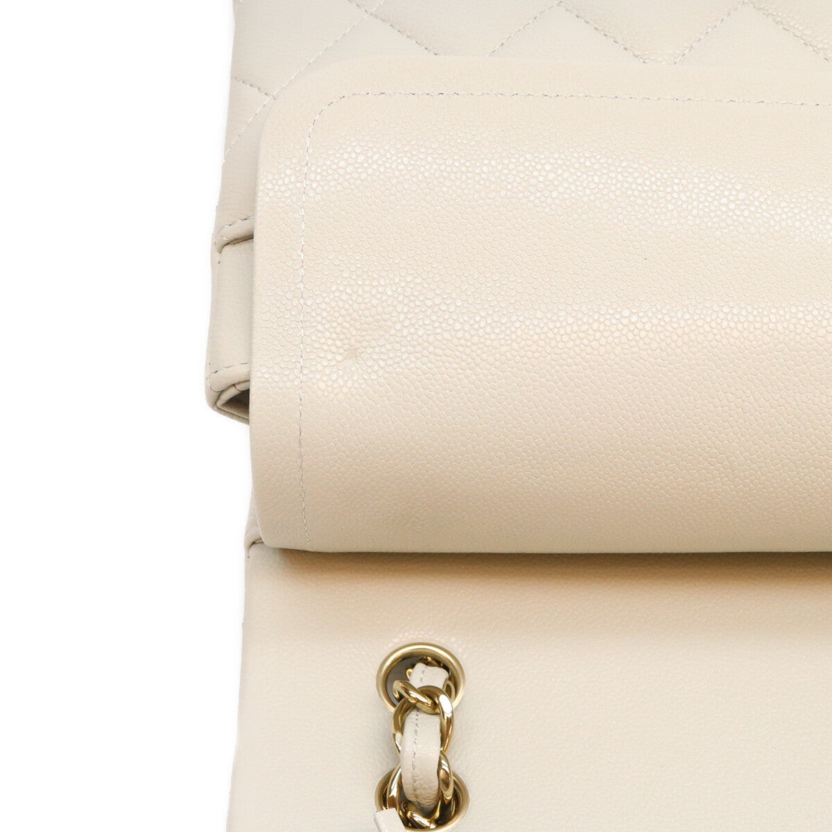 CHANEL シャネル A58600 ライトグレー キャビア デカマトラッセ30 G金具 Wフラップ ショルダーバッグ ショルダーバッグ