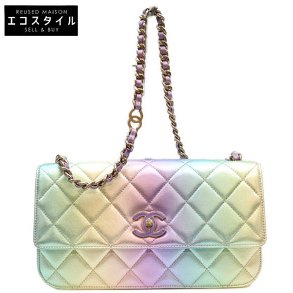 CHANEL シャネル AS4623 レインボー ラム G金具 Sフラップ マトラッセ ショルダーバッグ ショルダーバッグ