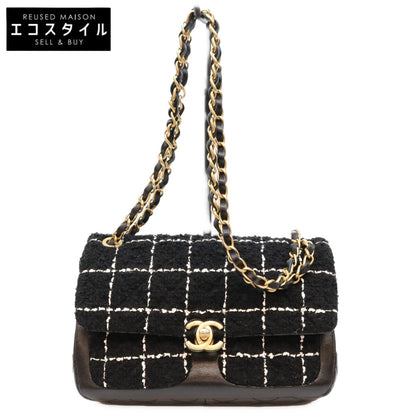 CHANEL シャネル AS4459 黒 ツイード×カーフ マトラッセスモールフラップ ショルダーバッグ ショルダーバッグ