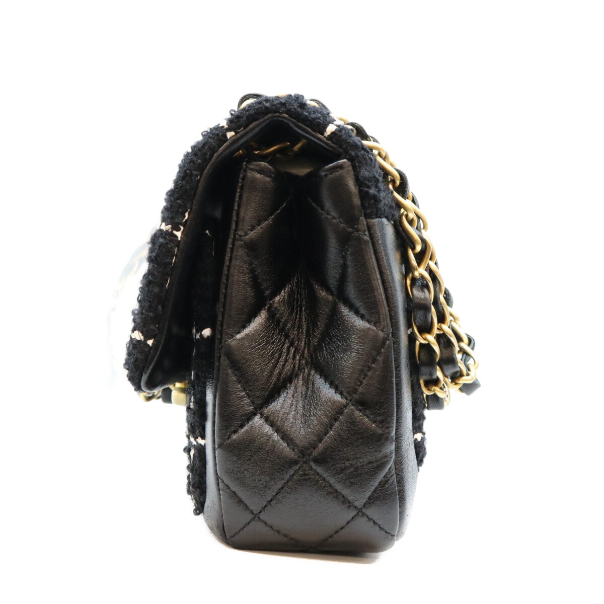 CHANEL シャネル AS4459 黒 ツイード×カーフ マトラッセスモールフラップ ショルダーバッグ ショルダーバッグ