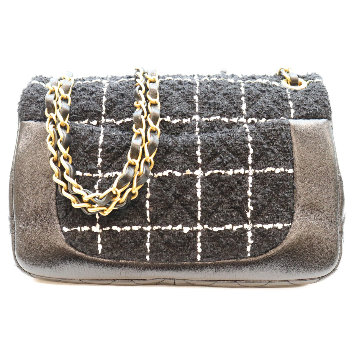 CHANEL シャネル AS4459 黒 ツイード×カーフ マトラッセスモールフラップ ショルダーバッグ ショルダーバッグ