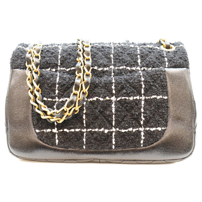 CHANEL シャネル AS4459 黒 ツイード×カーフ マトラッセスモールフラップ ショルダーバッグ ショルダーバッグ
