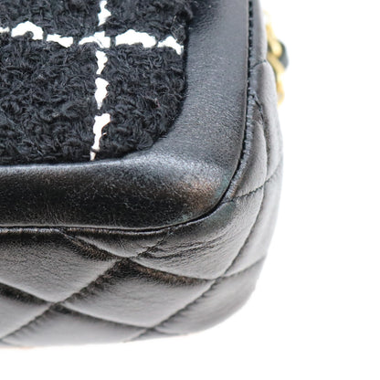 CHANEL シャネル AS4459 黒 ツイード×カーフ マトラッセスモールフラップ ショルダーバッグ ショルダーバッグ