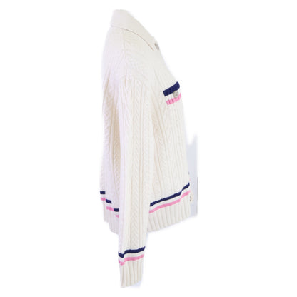 CHANEL シャネル 【美品】P74558K10682 カシミヤ混 ココマークボタン ケーブルニット カーディガン トップス