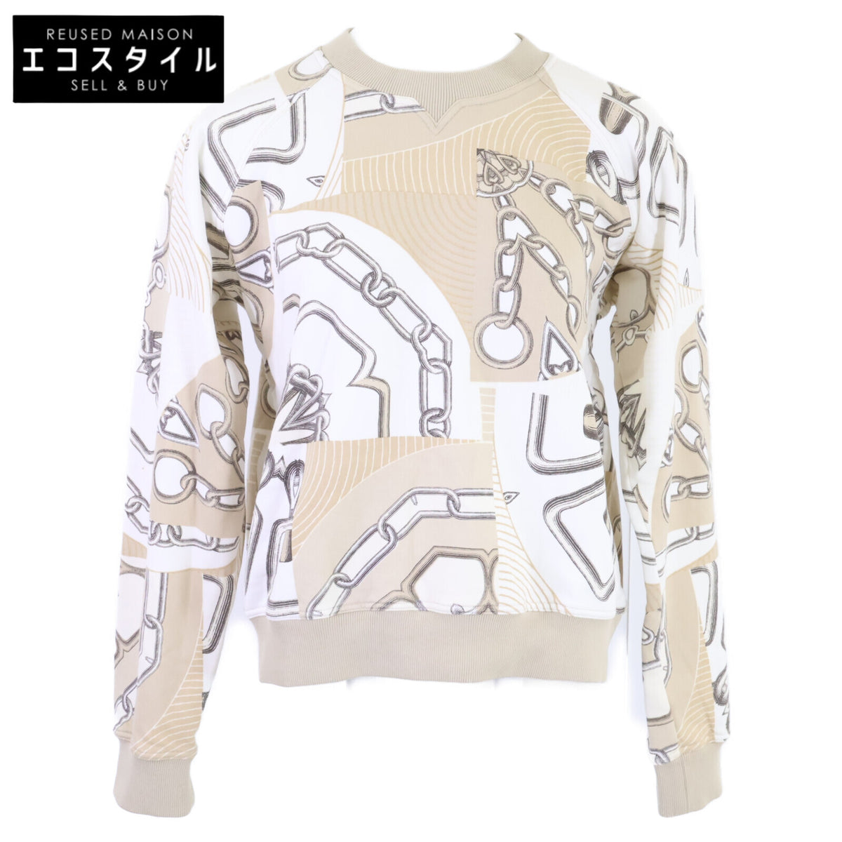 HERMES エルメス 【美品】4H4623DG KALEIDOSCOPE EFFECT カレイドスコープ・エフェクト クルーネック スウェットシャツ トップス