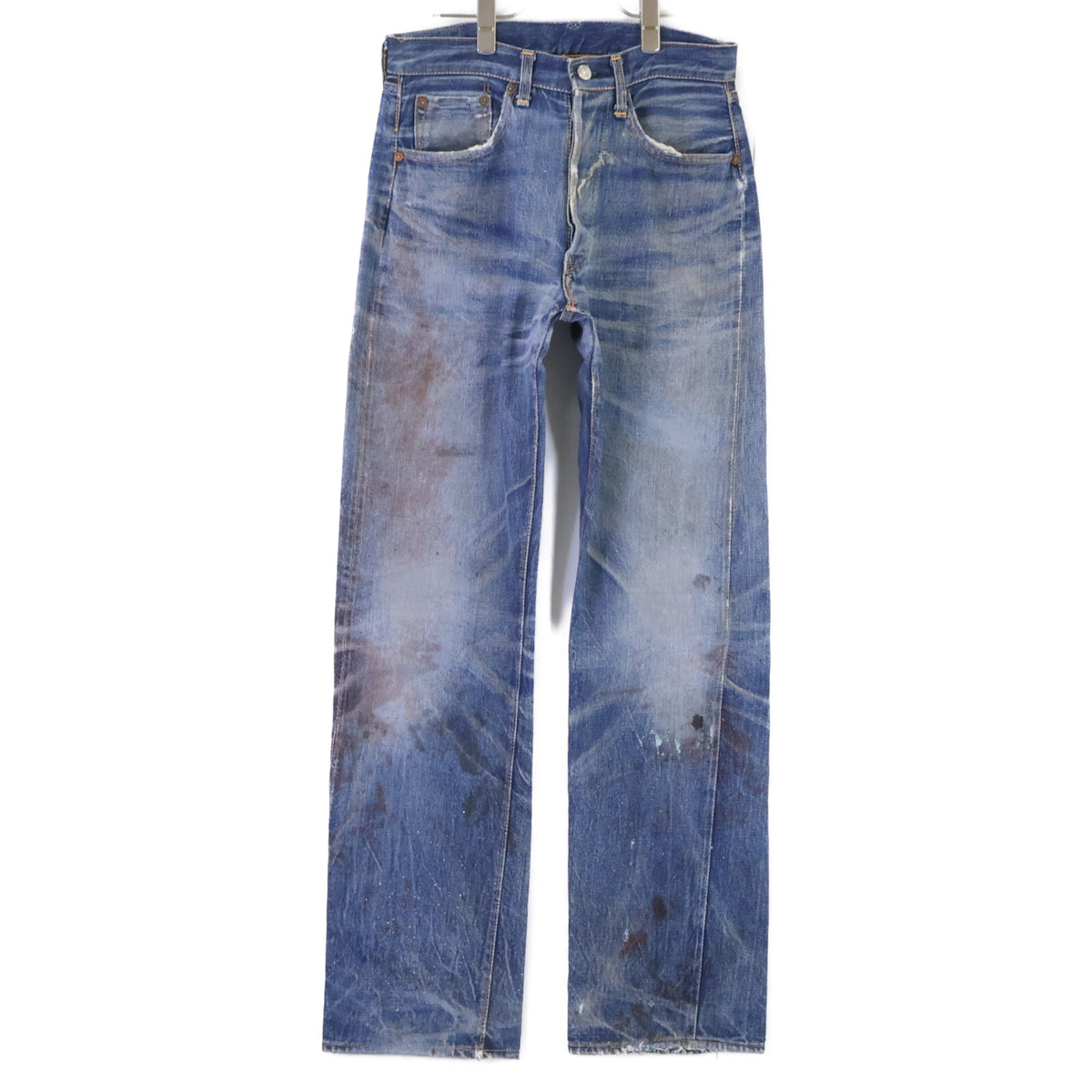 LEVI'S リーバイス 50s 革パッチ最終期 501XX オリジナル オフセット 両面BIGE ドット刻印 隠しリベット デニムパンツ ボトムス