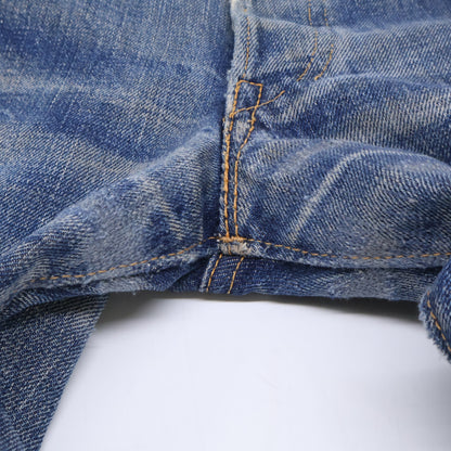 LEVI'S リーバイス 50s 革パッチ最終期 501XX オリジナル オフセット 両面BIGE ドット刻印 隠しリベット デニムパンツ ボトムス