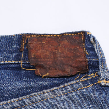 LEVI'S リーバイス 50s 革パッチ最終期 501XX オリジナル オフセット 両面BIGE ドット刻印 隠しリベット デニムパンツ ボトムス