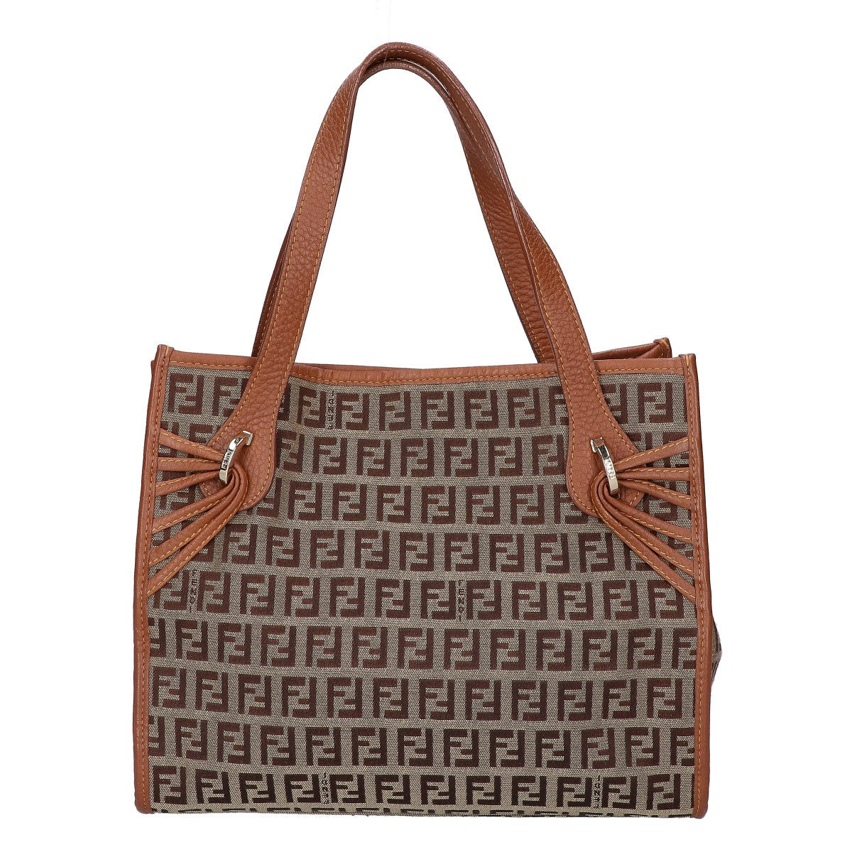 FENDI フェンディ 8BH152 ズッキーノ キャンバス/レザー ハンドバッグ