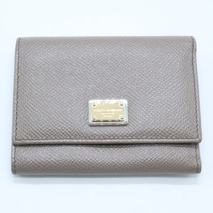 DOLCE&GABBANA ドルチェアンドガッバーナ 【美品】BI0770 ロゴプレート 型押しレザー 三つ折り財布 三つ折り財布（小銭入れあり）