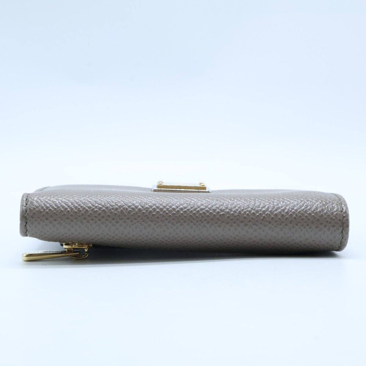 DOLCE&GABBANA ドルチェアンドガッバーナ 【美品】BI0770 ロゴプレート 型押しレザー 三つ折り財布 三つ折り財布（小銭入れあり）