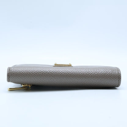 DOLCE&GABBANA ドルチェアンドガッバーナ 【美品】BI0770 ロゴプレート 型押しレザー 三つ折り財布 三つ折り財布（小銭入れあり）