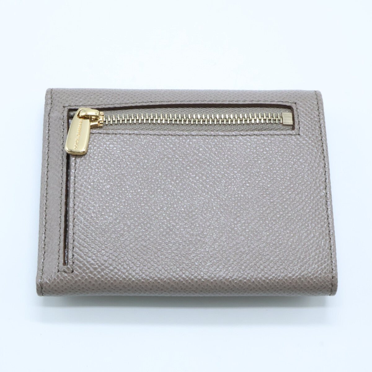DOLCE&GABBANA ドルチェアンドガッバーナ 【美品】BI0770 ロゴプレート 型押しレザー 三つ折り財布 三つ折り財布（小銭入れあり）