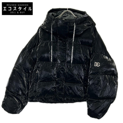 DOLCE&GABBANA ドルチェアンドガッバーナ F9O01T ブラック ナイロンコーティング加工 袖エンブレム ダウンジャケット ジャケット