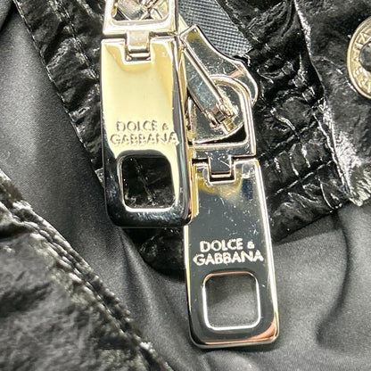 DOLCE&GABBANA ドルチェアンドガッバーナ F9O01T ブラック ナイロンコーティング加工 袖エンブレム ダウンジャケット ジャケット