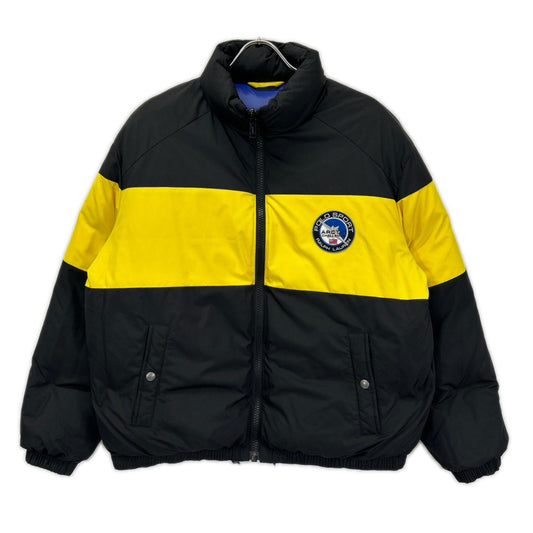 PoloSportRalphLauren ポロスポーツラルフローレン ブルー×ブラック リバーシブル ワッペンキルティングダウンジャケット ジャケット