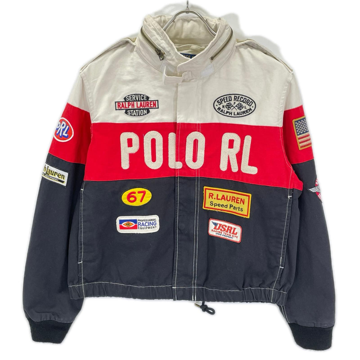 POLObyRalphLauren ポロラルフローレン レッド×ホワイト ワッペン レーサー・レーシングジャケット ジャケット