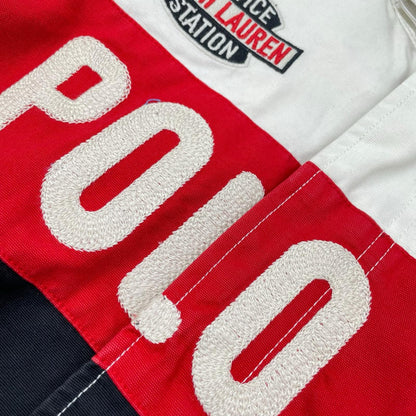 POLObyRalphLauren ポロラルフローレン レッド×ホワイト ワッペン レーサー・レーシングジャケット ジャケット