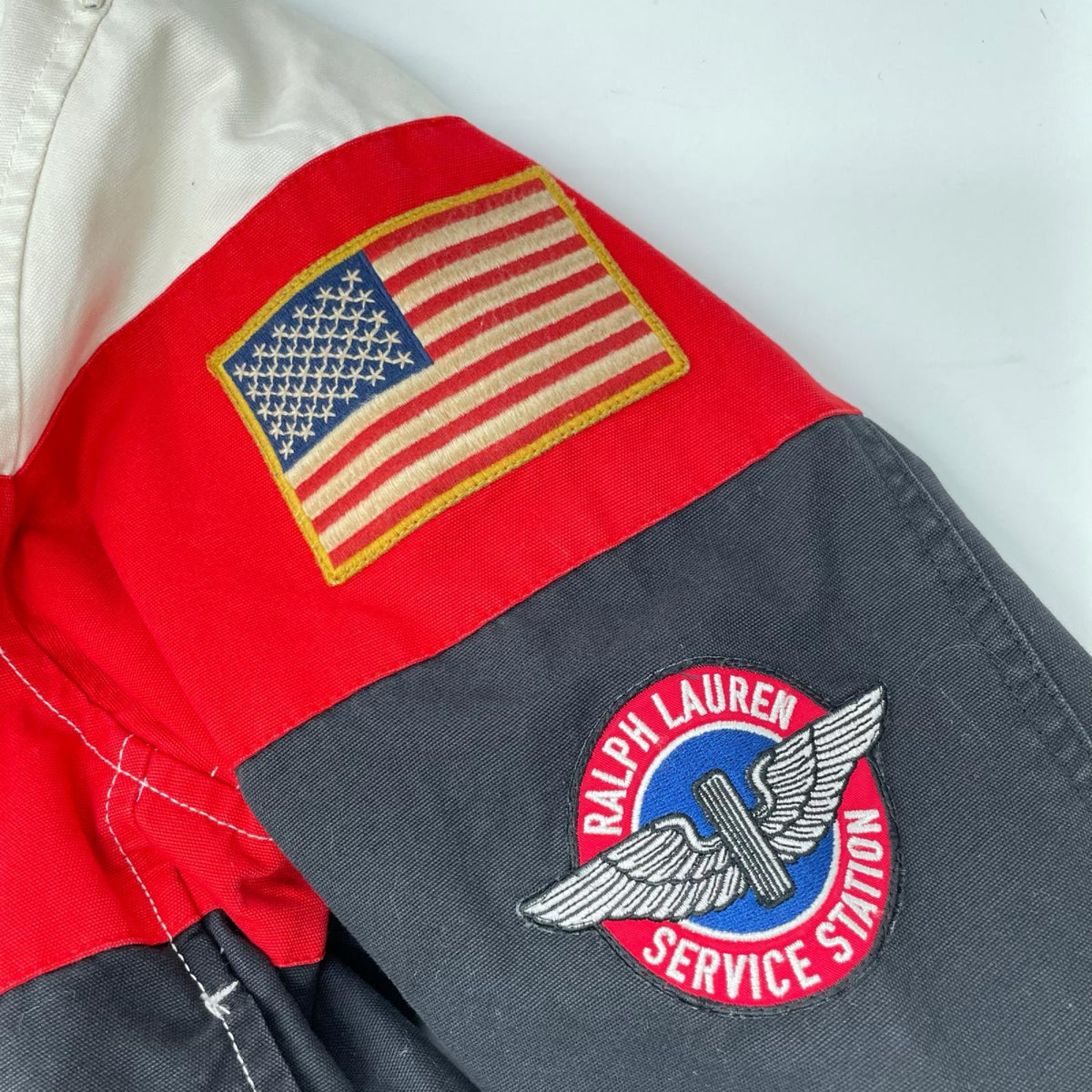 POLObyRalphLauren ポロラルフローレン レッド×ホワイト ワッペン レーサー・レーシングジャケット ジャケット