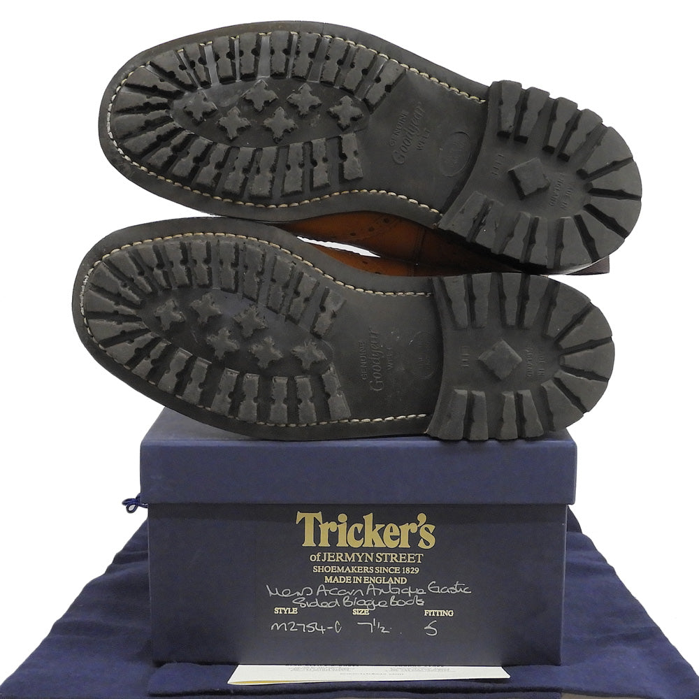 Tricker's トリッカーズ HENRY ヘンリー ウィングチップ チェルシーブーツ メンズ キャメル 7 1/2 M2754 シューズ