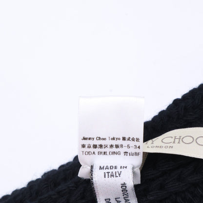 JIMMY CHOO ジミーチュウ 【美品】J000151356 ロゴ ウール フリンジ マフラー