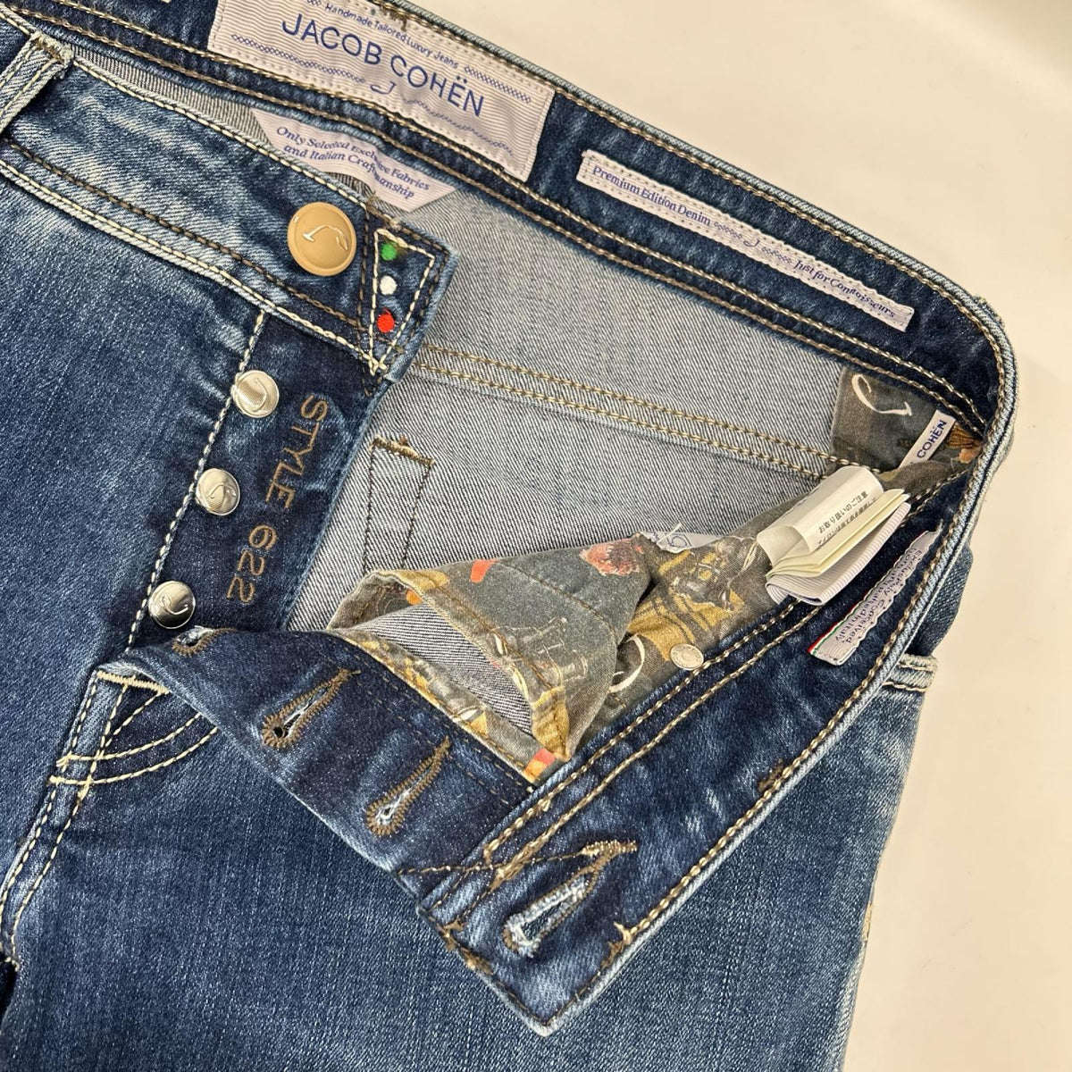 JACOB COHEN ヤコブコーエン J622 インディゴ ハラコパッチ COMF-T デニムパンツ ボトムス