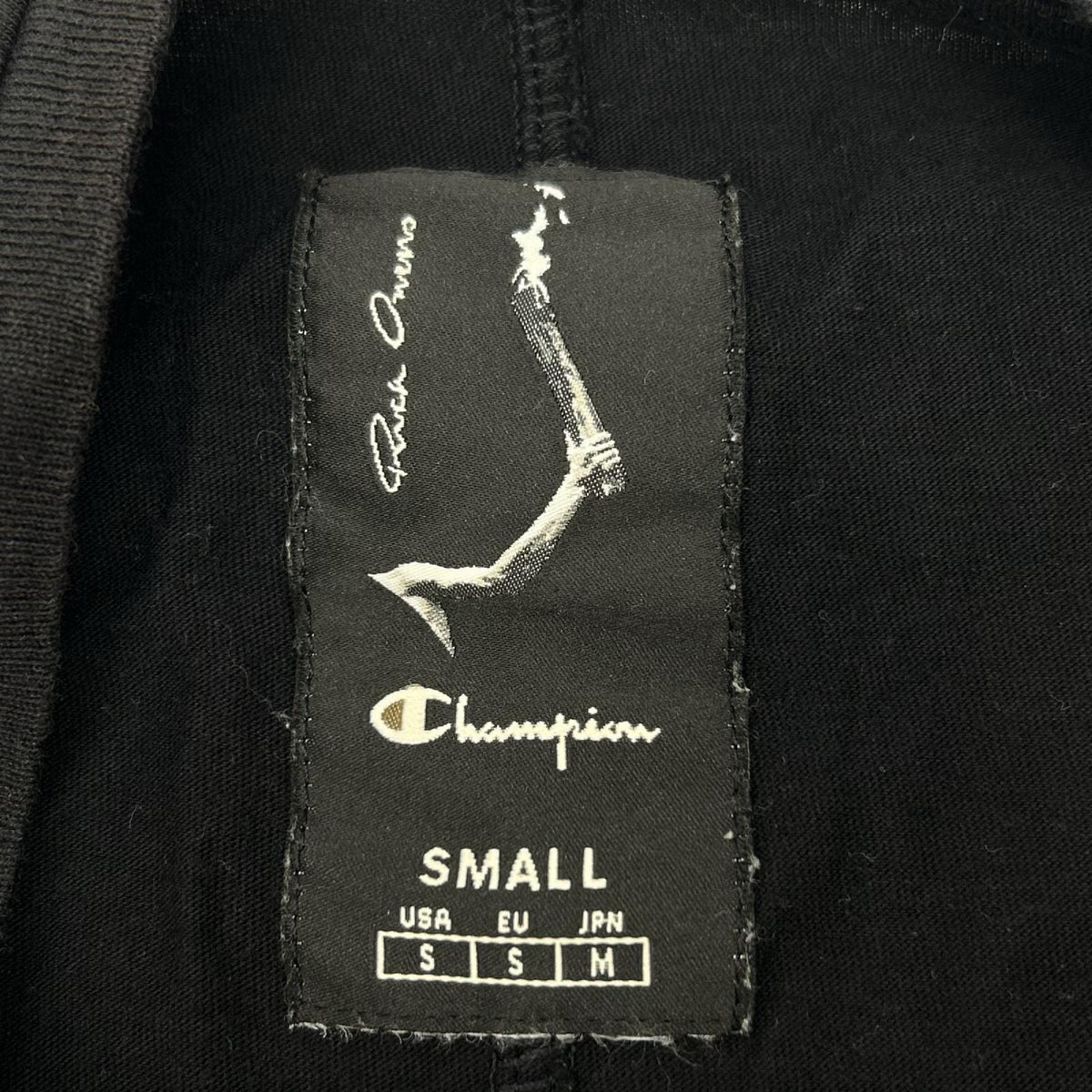 Rick Owens リックオウエンス ×Champion CM01E1675-CHJG ブラック フロント刺繍 ロングTシャツ トップス