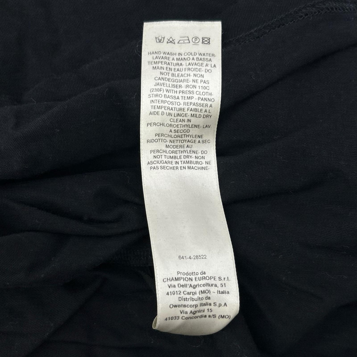 Rick Owens リックオウエンス ×Champion CM01E1675-CHJG ブラック フロント刺繍 ロングTシャツ トップス