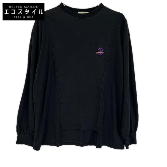 MONCLER モンクレール ×Palm Angeis ブラック MAGLIA GIROCOLLO 長袖Tシャツ トップス