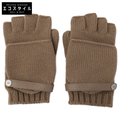 HERMES エルメス 【美品】ボルチモア カシミヤニット/ディアスキン グローブ