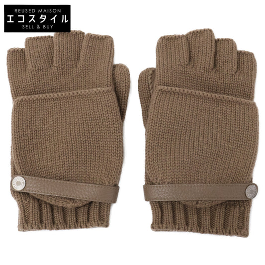 HERMES エルメス 【美品】ボルチモア カシミヤニット/ディアスキン グローブ